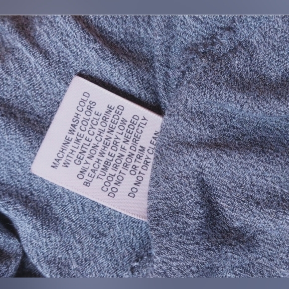 Philosophy Wrap Cardigan Gray Faux Leather Shoulder Patches Size Large Open Knit - Picture 9 of 11